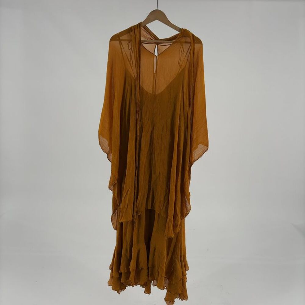 Zara Rust Brown Maxi Dress with undershirt